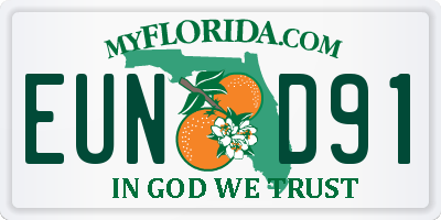 FL license plate EUND91