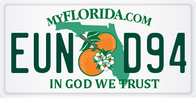 FL license plate EUND94