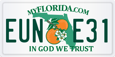 FL license plate EUNE31