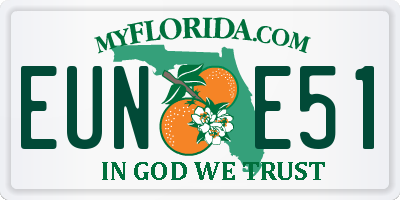 FL license plate EUNE51