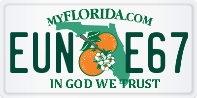 FL license plate EUNE67