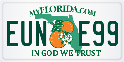 FL license plate EUNE99