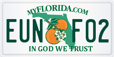 FL license plate EUNF02