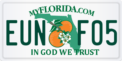 FL license plate EUNF05