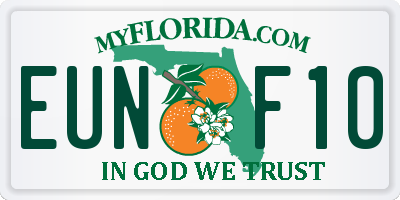 FL license plate EUNF10