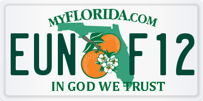 FL license plate EUNF12