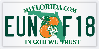 FL license plate EUNF18