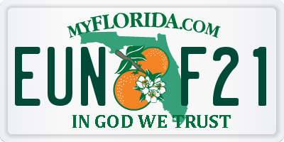 FL license plate EUNF21