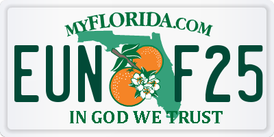 FL license plate EUNF25