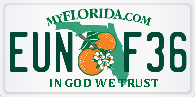 FL license plate EUNF36