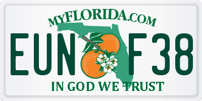 FL license plate EUNF38