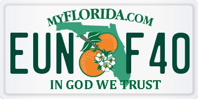 FL license plate EUNF40