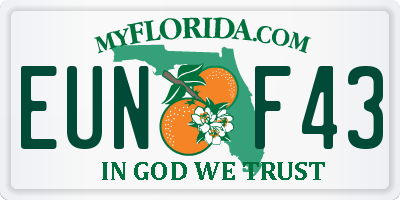 FL license plate EUNF43