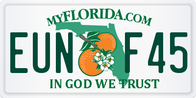 FL license plate EUNF45
