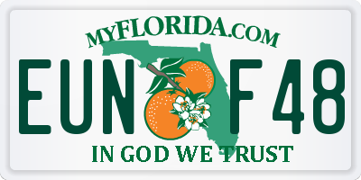 FL license plate EUNF48