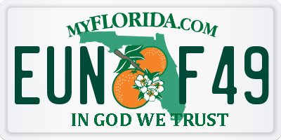 FL license plate EUNF49