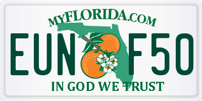 FL license plate EUNF50