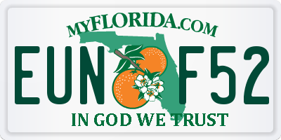 FL license plate EUNF52