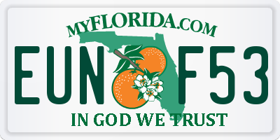 FL license plate EUNF53