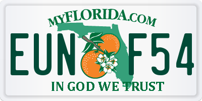 FL license plate EUNF54