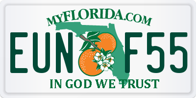 FL license plate EUNF55