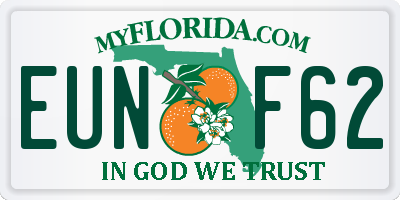 FL license plate EUNF62