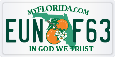 FL license plate EUNF63