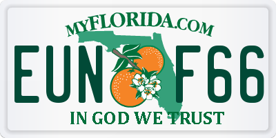 FL license plate EUNF66