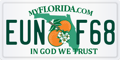FL license plate EUNF68