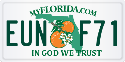 FL license plate EUNF71