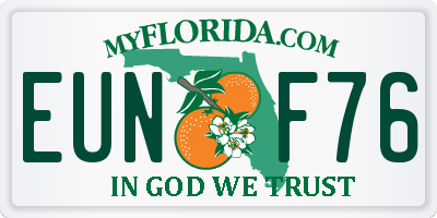 FL license plate EUNF76