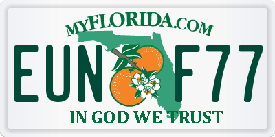 FL license plate EUNF77