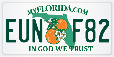 FL license plate EUNF82