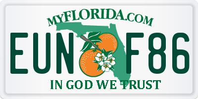 FL license plate EUNF86