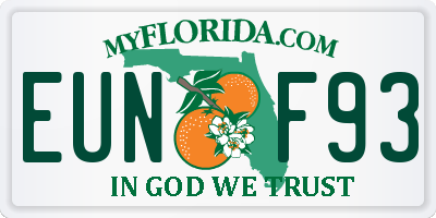FL license plate EUNF93
