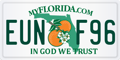 FL license plate EUNF96