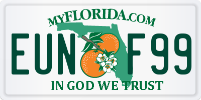 FL license plate EUNF99