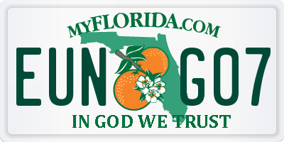 FL license plate EUNG07