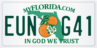 FL license plate EUNG41