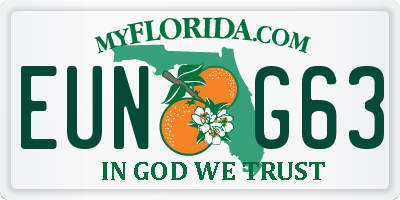 FL license plate EUNG63