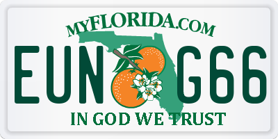 FL license plate EUNG66