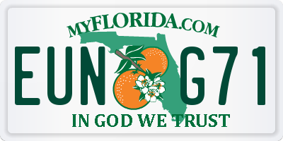 FL license plate EUNG71