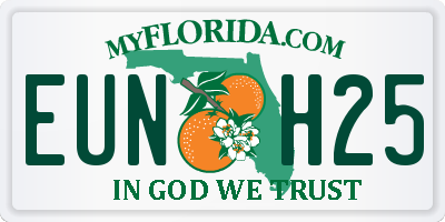 FL license plate EUNH25
