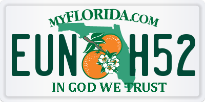 FL license plate EUNH52