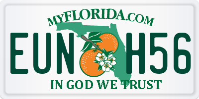 FL license plate EUNH56