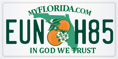 FL license plate EUNH85