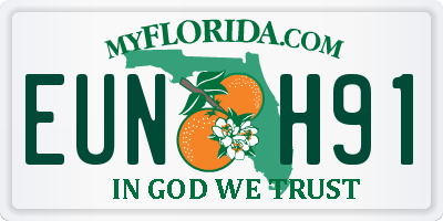 FL license plate EUNH91