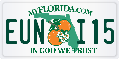 FL license plate EUNI15