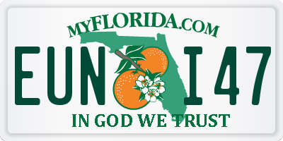 FL license plate EUNI47