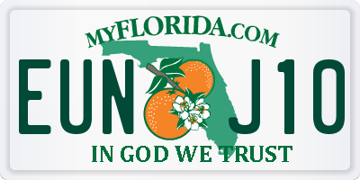 FL license plate EUNJ10